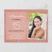 どんな年齢でも輝くローズゴールドとピンクのブッシュ フォト ポストカード (正面)