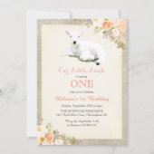 どんな年齢でも - ひつじの赤ちゃんの誕生日招待状 招待状 (正面)