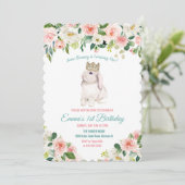 どんな年齢でも - ウサギの水彩画の誕生日招待状 招待状 (スタンド正面)