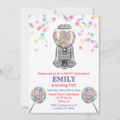 どんな年齢でも - ガムボール キャンディー スイート バースデー インビテーション (正面)