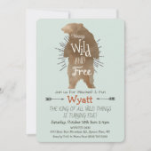 どんな年齢でも - ワイルドシング ベアの誕生日招待状 招待状 (正面)