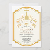 どんな年齢でも - ワインボトルラベル 誕生日招待状 招待状 (正面)