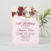 どんな年齢でも - ヴィンテージ フラワーの誕生日招待状 招待状 (スタンド正面)