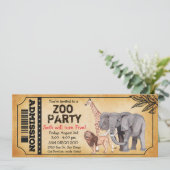 どんな年齢でも - 動物園 ジャングルパーティー 誕生日 招待状 (スタンド正面)