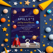 どんな年齢でも - 宇宙飛行士の男の子の誕生日招待状 招待状