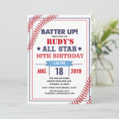 どんな年齢でも - 野球の誕生日パーティー招待状 招待状 (スタンド正面)