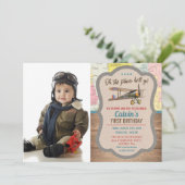 どんな年齢でも - 飛行機の写真を使った誕生日招待状 招待状 (スタンド正面)