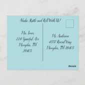 どんな年齢でも、1950年代のダイナー誕生日招待状 ポストカード (裏面)