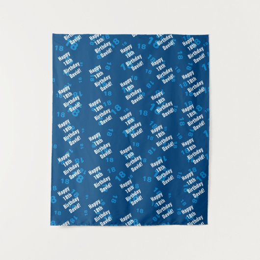 どんな年齢と名前もカスタマイズ可能なハッピーバースデー タペストリー (正面)