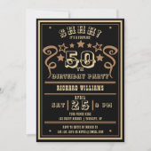 どんな年齢のヴィンテージ ウイスキー テーマのサプライズ誕生日 招待状 (正面)