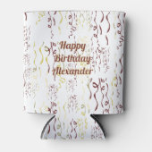 どんな年齢の大人の誕生日パーティーにも使えるリボン柄 缶クーラー (正面)