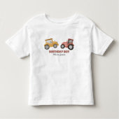 どんな年齢の水彩トラクターの少年誕生日 トドラーTシャツ (正面)