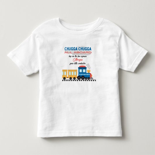 どんな年齢の誕生日もカラフルなアニメ列車 トドラーTシャツ (正面)