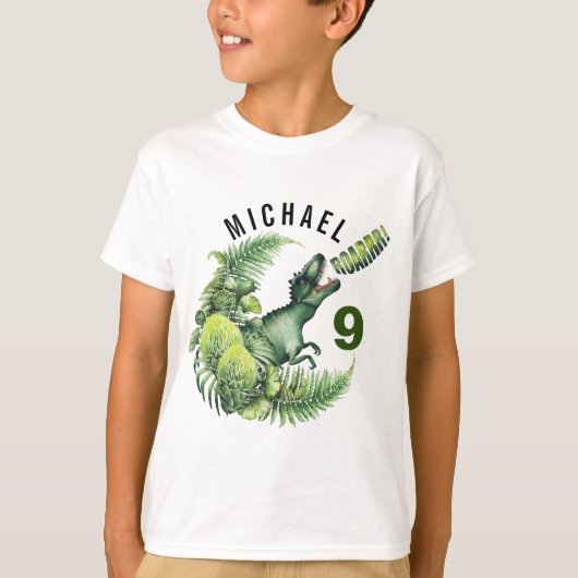 どんな年齢のT-Rex恐竜少年誕生日 Tシャツ (正面)