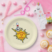 どんな年齢もレトロマスコットボウリング誕生日パーティー ペーパープレート (パーティー)