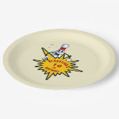 どんな年齢もレトロマスコットボウリング誕生日パーティー ペーパープレート (アングル)