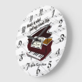 どんな感覚が円形の柱時計のように聞こえるかピアノか- ラージ壁時計 (傾斜)