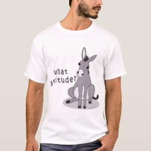 どんな態度か。 かわいい着席のろば Tシャツ