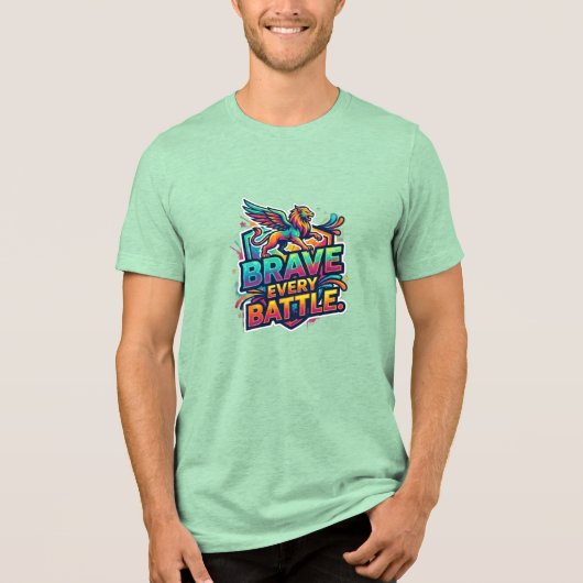 どんな戦いも勇敢に トライブレンドTシャツ (正面)
