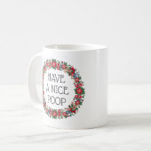 どんな文字でもかわいいフローラ台本でいいウンチおもしろい コーヒーマグカップ (正面左)