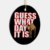 どんな日それがであるかクリスマスのこぶ日のラクダの推測 セラミックオーナメント (右)