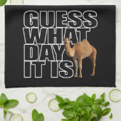 どんな日をそれがこぶ日のラクダであるか推測 キッチンタオル (折り畳み)