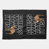 どんな日をそれがこぶ日のラクダであるか推測 キッチンタオル (横)