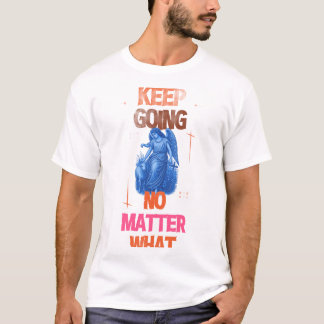 どんな時も諦めない ビンテージ天使のモチベーション Tシャツ
