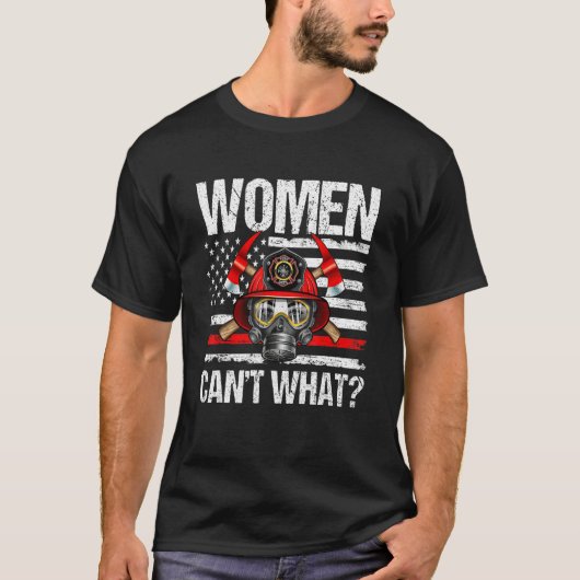 どんな消防士が薄い赤い線アメリカか女性は不可能 Tシャツ (正面)