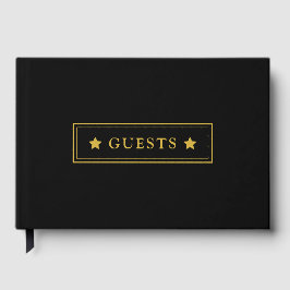 どんな特別な夜にも最適なエレガントなブラック9"x6" ゲストブック