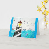 どんな猫好きでも – "海の日" カード (黄色い花)