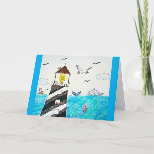 どんな猫好きでも – "海の日" カード (正面)