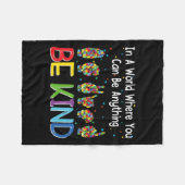 どんな種類の自閉症でもできる世界 フリースブランケット (正面(横))