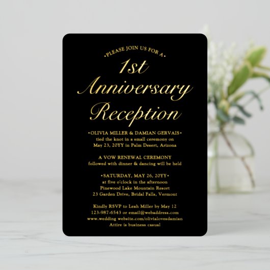 どんな結婚記念日の披露宴の写真もDIYで色付けができる 箔招待状 (立ち正面)