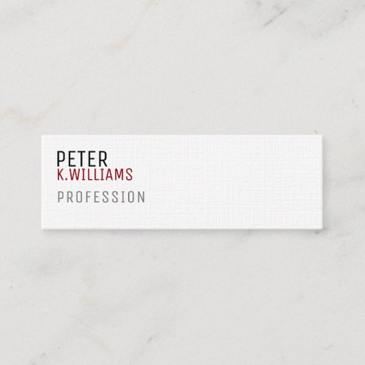 どんな職業でもミニマリストのプロファイルカード スキニー名刺 (正面)