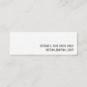 どんな職業でもミニマリストのプロファイルカード スキニー名刺 (裏面)