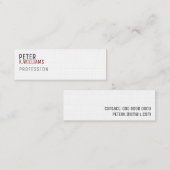 どんな職業でもミニマリストのプロファイルカード スキニー名刺 (正面/裏面)