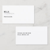 どんな職業でもミニマリストの白い名刺 名刺 (正面/裏面)