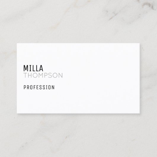 どんな職業でもミニマリストの白い名刺 名刺 (正面)