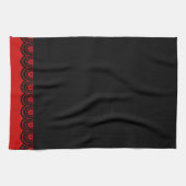 どんな色だ！ブラックスカルレーステータオル キッチンタオル (横)