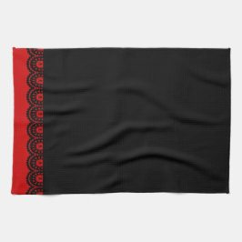 どんな色だ！ブラックスカルレーステータオル キッチンタオル