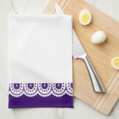 どんな色だ！ホワイトスカルレーステータオル キッチンタオル (四つ折り)