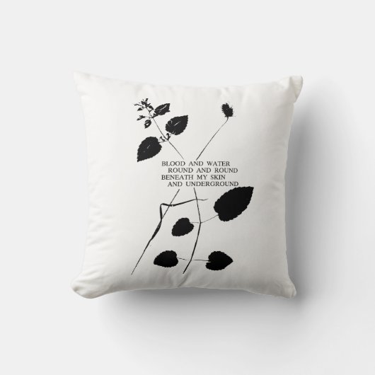 どんな色だ！血と水 – 詩の枕 クッション (正面)