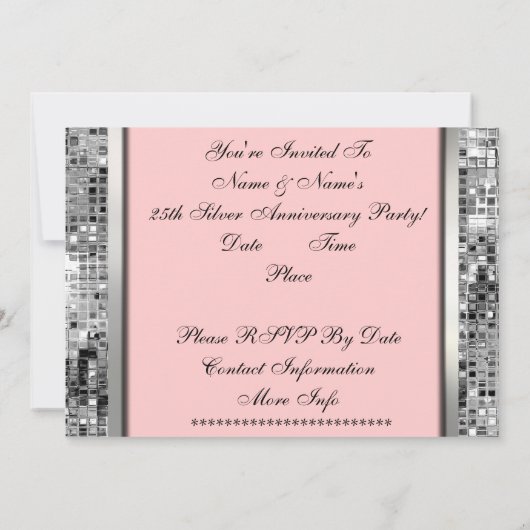 どんな色でもOK&25周年シルバーアニバーサリー招待状 招待状 (裏面)