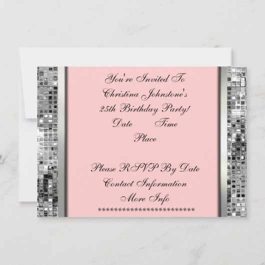 どんな色でもOK!25歳の誕生日パーティー招待状 招待状 (裏面)