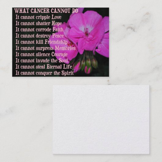 どんな蟹座がピンクのゼラニウムの名刺をすることができないか 名刺 (正面/裏面)