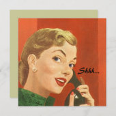 どんな行事にもぴったりなレトロサプライズパーティーの招待状 招待状 (正面/裏面)