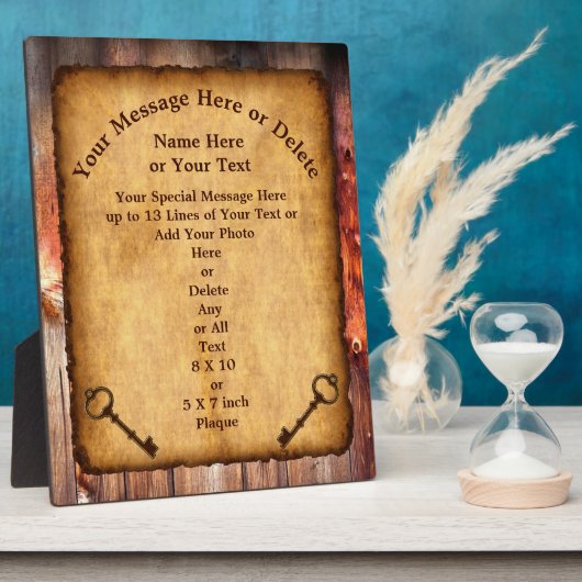 どんな行事にもぴったりな、ヴィンテージ風の特別なプレート フォトプラーク (側面)