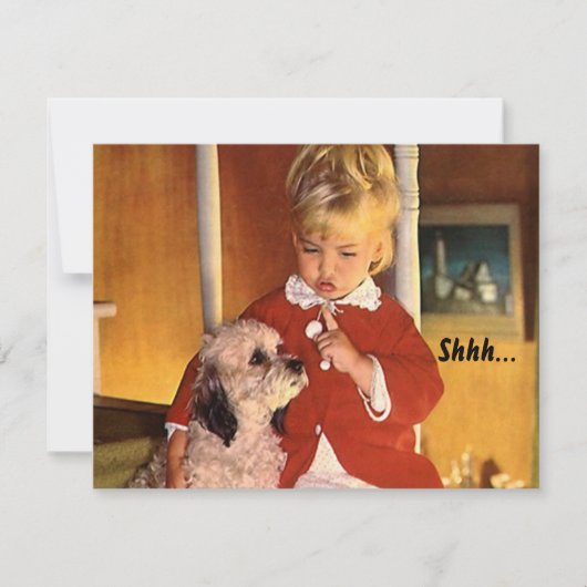 どんな行事にも使えるレトロサプライズパーティーの招待状 招待状 (正面)