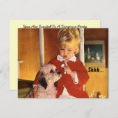 どんな行事にも使えるレトロサプライズパーティーの招待状 招待状 (正面/裏面)